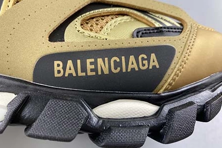 Pricetag-smart Elegant 5733 BALENCIAGA TRACK SNEAKER METAL LIC MESH WASHED GOLD 542023 W2CD1 8000