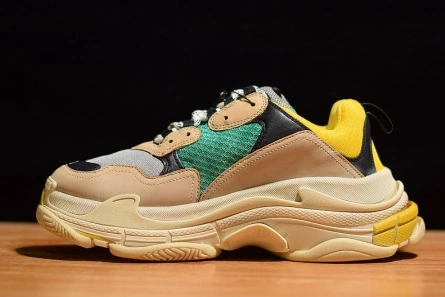 GoAnywhere 5386 BALENCIAGA TRIPLE S W06E1-1000 BEIGE GREEN-YELLOW