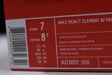 Low-cost GoodFit 8732 Parra x Nike React Element 87 White Multi-Color AQ3057-100