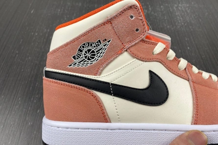 Premium replica Jordan 1 Mid SE Orange Suede DV1336-800 TopPick 2971