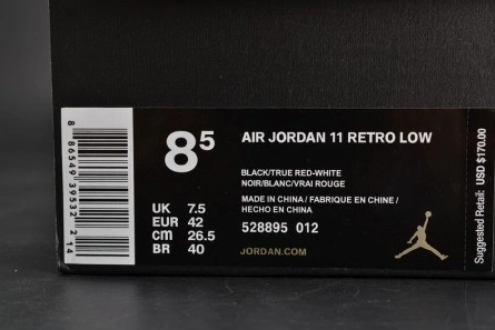 Fashion duplicate Jordan 11 Retro Low Bred 528895-012 Functional 999