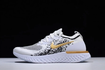 Men's Nike Epic React Flyknit White Black-Gold AQ0067-071 Reliable 3816