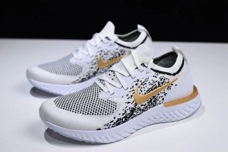 Wallet-friendly Men's Nike Epic React Flyknit White Black-Gold AQ0067-071 Reliable 3816