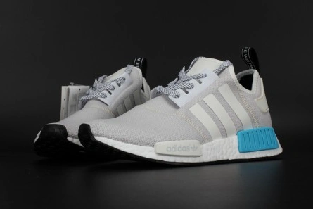 Low-cost NewStyle 983 ADIDAS NMD R1 NOMAD  WHITE   CYAN  S80207