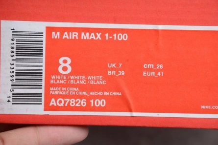 Affordable Nike Air Max 1-100 Triple White AQ7826-100 Lightweight 4135