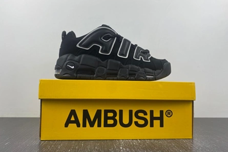 Top-grade copy Nike Air More Uptempo Low AMBUSH Black  FB1299-001 Lightweight 9826