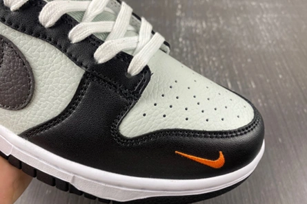 Budget-friendly Nike Dunk Low Grey Black Orange Mini Swoosh  FN7808-001 BestValue 5236