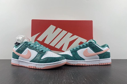 Nike Dunk Low Snakeskin Washed Teal Bleached Coral  DR8577-300 Affordable 3058