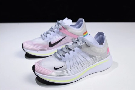 Nike Mens Lab Zoom Fly SP Swoosh Pinwheel Light Gray White Pink Yellow AA3172-106 Compact 4159