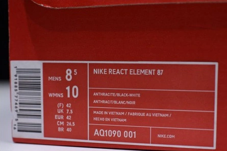 Value-driven Nike React Element 87 Black White | AQ1090-001 Comfortable 6788