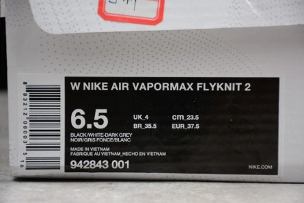 Non-authentic version Nike Women Air Vapormax Flyknit 2.0 Black 942843-001 Cozy 851