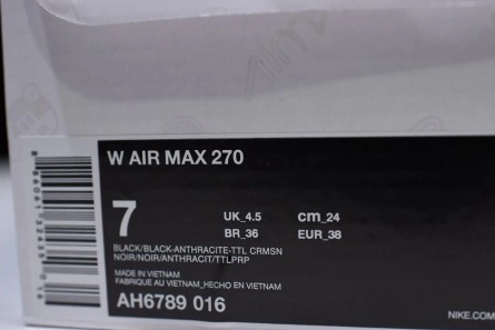 Economical Nike womens  Air Max 270 black purple AH6789 016 Fashionable 4735