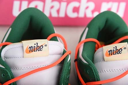 Premium replica OFF-WHITE NIKE DUNK LOW PINE GREEN CT0856-100 DailyWear 2140