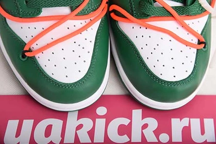 Premium replica OFF-WHITE NIKE DUNK LOW PINE GREEN CT0856-100 DailyWear 2140
