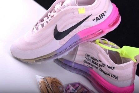Pricetag-smart Off-White Nike Air Max 97 Rose AJ4585-600 Flexible 7384