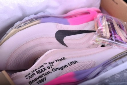 Pricetag-smart Off-White Nike Air Max 97 Rose AJ4585-600 Flexible 7384