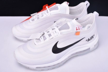 Parallel design Off White X Air Max 97 The Ten White Cone Ice Blue AJ4585-100 Classic 6642