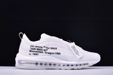 Parallel design Off White X Air Max 97 The Ten White Cone Ice Blue AJ4585-100 Classic 6642