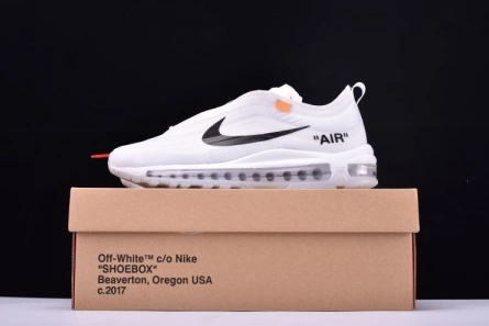 Parallel design Off White X Air Max 97 The Ten White Cone Ice Blue AJ4585-100 Classic 6642