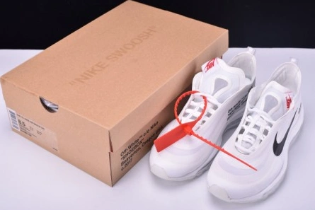 Parallel design Off White X Air Max 97 The Ten White Cone Ice Blue AJ4585-100 Classic 6642