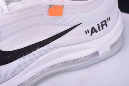 Parallel design Off White X Air Max 97 The Ten White Cone Ice Blue AJ4585-100 Classic 6642