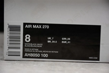 Budget-friendly Practical 2558 NIKE AIR MAX 270 WHITE BLACK AH8050-100