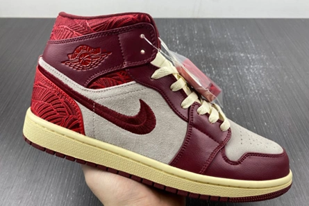 Clone Refined 1138 Jordan 1 Mid SE Tiki Leaf Team Red (Women's)  DZ2820-601