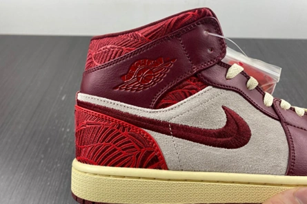 Clone Refined 1138 Jordan 1 Mid SE Tiki Leaf Team Red (Women's)  DZ2820-601