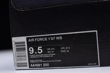 Accessible luxury Resilient 179 Nike Air Force 1 '07 WB Flax Flax-Gum Wheat  Basketball Shoes AA4061-200