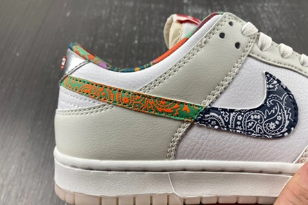 High-tier replica Resilient 6345 Nike Dunk Low White Multi-Color Paisley  FN8913-141
