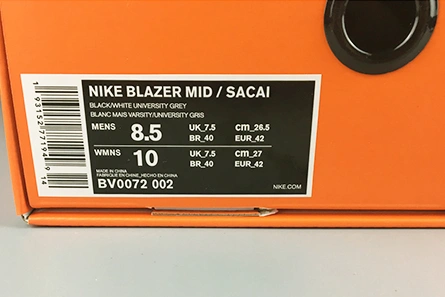 Fashion duplicate Sleek 3730 NIKE BLAZER HIGH SACAI WHITE-GREY - BV0072-002