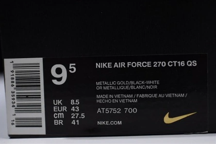 Soft 1573 Nike Air Force 270 Gold Standard AT5752-700