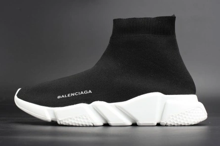 Soft 7140 Balenciaga Stretch Mesh High Top Sneaker Black White