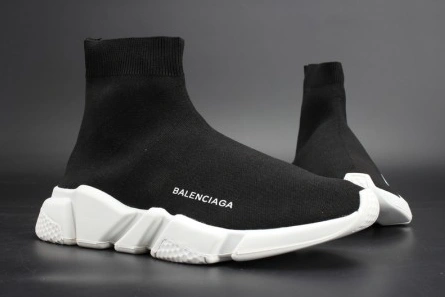 Reasonably priced Soft 7140 Balenciaga Stretch Mesh High Top Sneaker Black White
