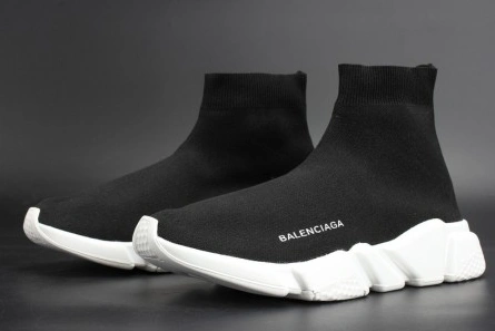 Reasonably priced Soft 7140 Balenciaga Stretch Mesh High Top Sneaker Black White