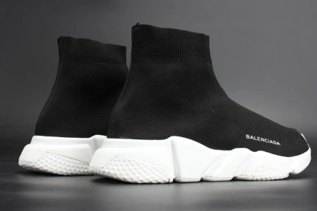 Reasonably priced Soft 7140 Balenciaga Stretch Mesh High Top Sneaker Black White