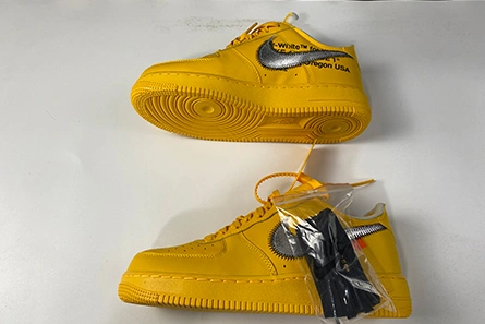 Designer inspired Stylish 2609 Off-White x Nike Air Force 1 “University Gold” DD1876-700