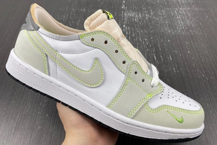 Economical Stylish 5684 Jordan 1 Retro Low White Ghost Green Black  DM7837-103
