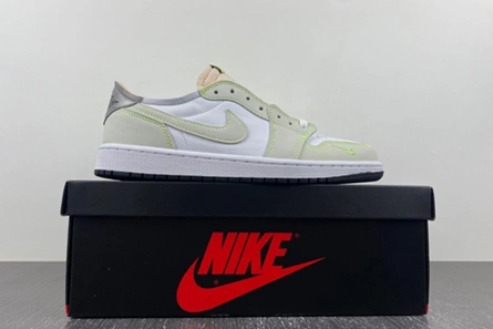 Economical Stylish 5684 Jordan 1 Retro Low White Ghost Green Black  DM7837-103