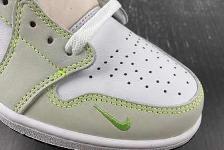 Economical Stylish 5684 Jordan 1 Retro Low White Ghost Green Black  DM7837-103