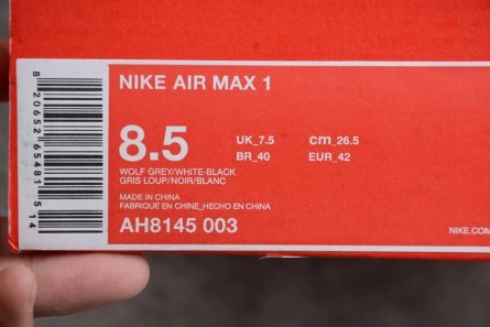 Style match Stylish 7454 Nike Air Max 1 Wolf Grey AH8145-003