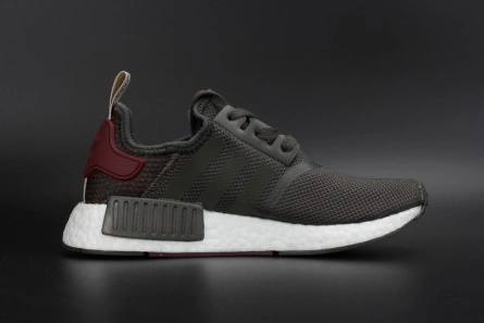Top-grade copy Trendsetting 9847 ADIDAS NMD R1 W UTILITY GREY OLIVE MAROON  WOMENS BA7752