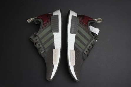 Top-grade copy Trendsetting 9847 ADIDAS NMD R1 W UTILITY GREY OLIVE MAROON  WOMENS BA7752