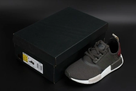 Top-grade copy Trendsetting 9847 ADIDAS NMD R1 W UTILITY GREY OLIVE MAROON  WOMENS BA7752
