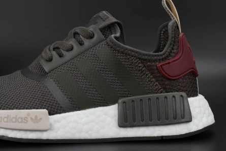 Top-grade copy Trendsetting 9847 ADIDAS NMD R1 W UTILITY GREY OLIVE MAROON  WOMENS BA7752