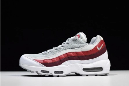 Trendy 8310 NIKE Air Max 95 Essential Mens White-Grey-Red Running Shoes  749766-103