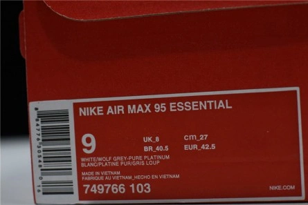 Low-cost Trendy 8310 NIKE Air Max 95 Essential Mens White-Grey-Red Running Shoes  749766-103