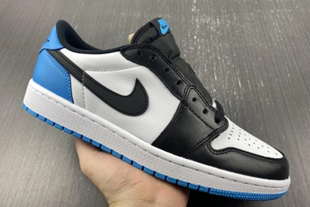 Designer inspired Versatile 4041 Jordan 1 Retro Low OG Black Dark Powder Blue CZ0790-104