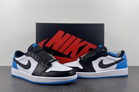 Designer inspired Versatile 4041 Jordan 1 Retro Low OG Black Dark Powder Blue CZ0790-104