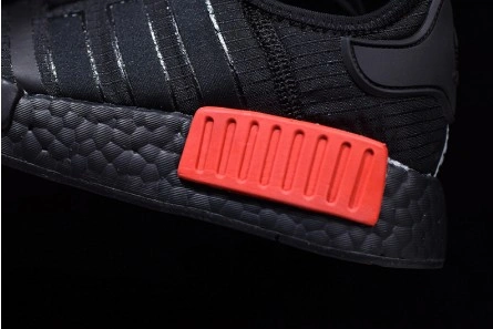 Reproduction Versatile 5890 adidas NMD R1 Core Black Lush Red - B37618